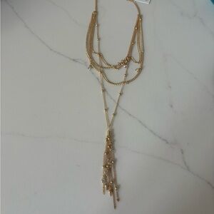 ettika Gold Multi-Layered Tassel Necklace - new
